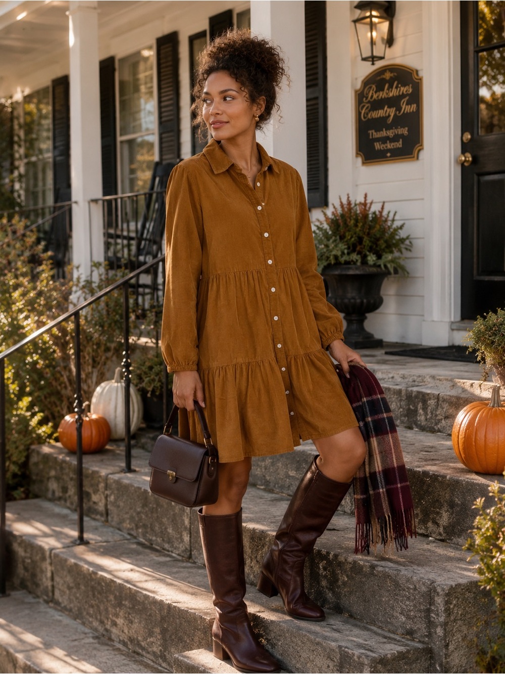 J.Crew Golden Brandy Corduroy Tiered Mini Shirtdress Size 10 NWOT - Picture 2 of 12